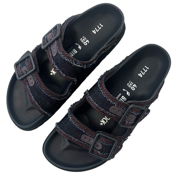 Birkenstock Arizona Denim Sandals Stone Dark Washed size 40 Gorpcore Slide 1774 - Picture 6 of 12